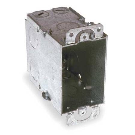 Electrical Box, 18 cu in, Switch Box Type, 1 Gang, Galvanized Zinc, Rectangular Shape MPN:601
