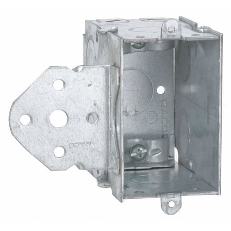 Electrical Box, 18 cu in, Switch Box Type, 1 Gang, Steel, Rectangular Shape MPN:603