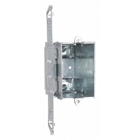 Electrical Box, 18 cu in, Switch Box Type, 1 Gang, Steel, Rectangular Shape MPN:604