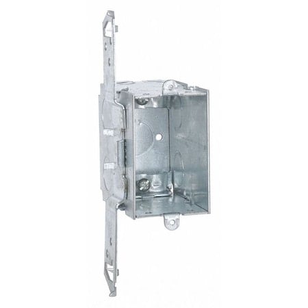 Electrical Box, 18 cu in, Switch Box Type, 1 Gang, Steel, Rectangular Shape MPN:605