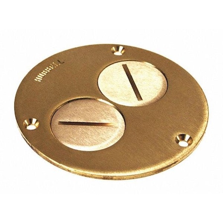 Box Cover, Floor Box Type, 1 Gang, Brass, Single Receptacle Cover Type MPN:6284