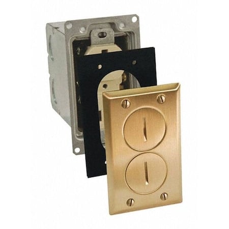 Electrical Box, 18.5 cu in, Floor Box Type, 1 Gang, Brass, Rectangular Shape MPN:6500BR-5