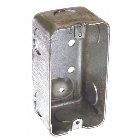 Electrical Box, 13 cu in, Handy Box Type, 1 Gang, Galvanized Steel, Rectangular Shape MPN:663