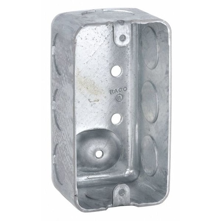 Electrical Box, 13 cu in, Handy Box Type, 1 Gang, Steel, Rectangular Shape MPN:666