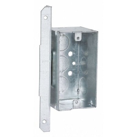 Electrical Box, 16.5 cu in, Wall Box Type, 1 Gang, Steel, Rectangular Shape MPN:671