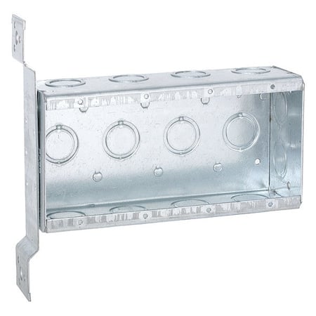 Electrical Box, 63.5 cu in, Wall Box Type, 4 Gangs, Steel, Rectangular Shape MPN:687
