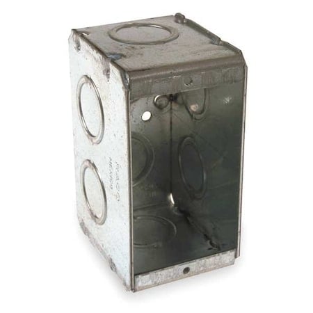 Electrical Box, 16 cu in, Masonry Box Type, 1 Gang, Galvanized Zinc, Rectangular Shape MPN:690