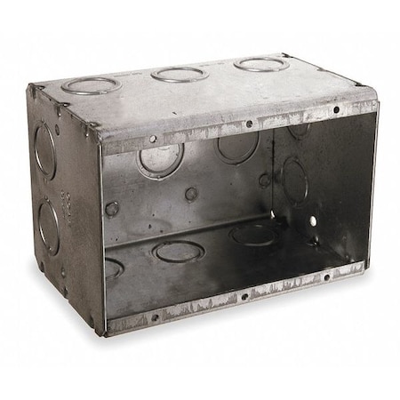 Electrical Box, 47.8 cu in, Masonry Box Type, 3 Gangs, Steel, Rectangular Shape MPN:692