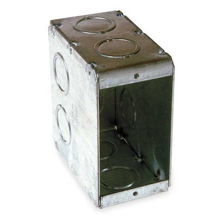 Electrical Box, 22.5 cu in, Masonry Box Type, 1 Gang, Galvanized Zinc, Rectangular Shape MPN:695