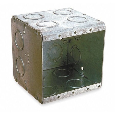 Electrical Box, 45 cu in, Masonry Box Type, 2 Gangs, Galvanized Zinc, Rectangular Shape MPN:696