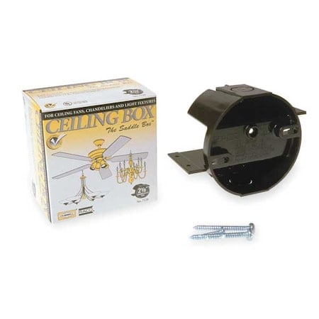 Electrical Box, 12.5 cu in, Ceiling Box Type, 2 Gangs, Thermoplastic, Round Shape MPN:7120
