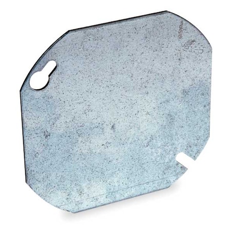 Box Cover, Octagon Box Type, 0 Gang, Galvanized Steel, Blank Cover Type MPN:722