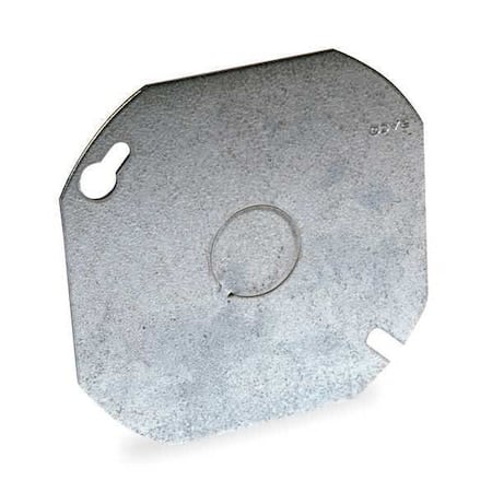 Box Cover, Octagon Box Type, 1 Gang, Galvanized Steel, KO Centered Cover Type MPN:724
