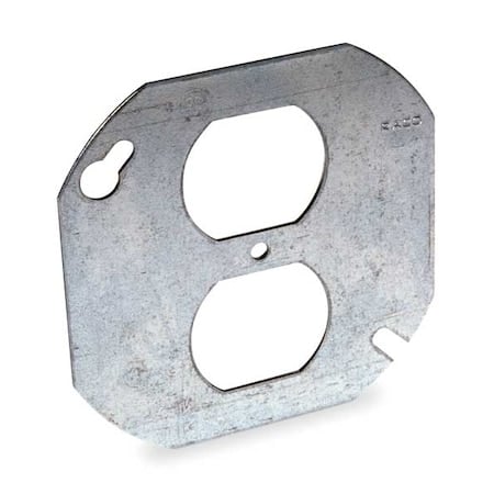 Box Cover, Octagon Box Type, 2 Gang, Galvanized Steel, Duplex Receptacle Cover Type MPN:731