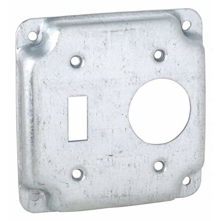 Electrical Box Cover, Square, Steel, Toggle Switch, Single Receptacle Cover MPN:805C