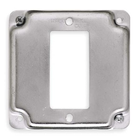 Box Cover, Square Box Type, 2 Gang, Galvanized Zinc, Duplex Receptacle Cover Type MPN:808C