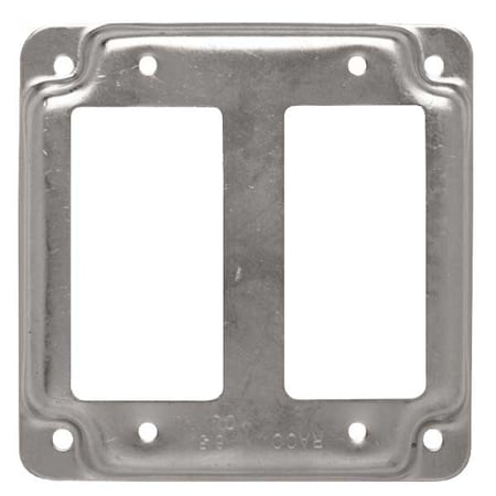 Box Cover, Square Box Type, 2 Gang, Galvanized Steel, GFCI Receptacle Cover Type MPN:809C