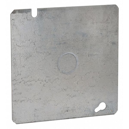 Electrical Box Cover, Square, Steel, Flat, KO Centered Cover MPN:833