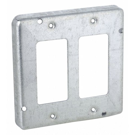 Box Cover, 2 Gang, Steel, GFCI Cover Type MPN:857