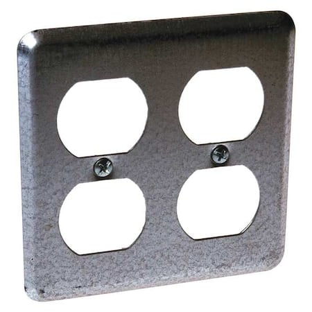 Box Cover, Square Box Type, 2 Gang, Galvanized Steel, 2 Duplex Receptacle Cover Type MPN:873