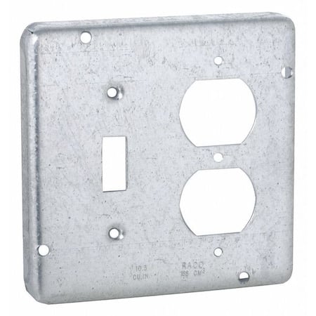 Box Cover, Switch Box Type, Steel, Duplex Receptacle, Toggle Switch Cover Type MPN:876