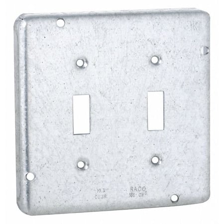 Box Cover, 2 Gang, Steel, Toggle Switch Cover Type MPN:881RAC