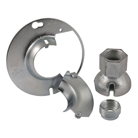 Box Cover, Octagon Box Type, 1 Gang, Galvanized Steel, Square with Pipe Cover Type MPN:894KH