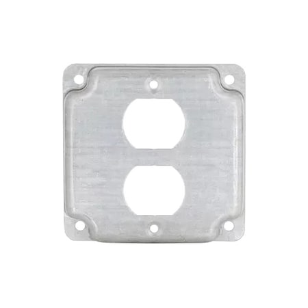 Box Cover, Square Box Type, 2 Gang, Galvanized Zinc, Duplex Receptacle Cover Type MPN:902C