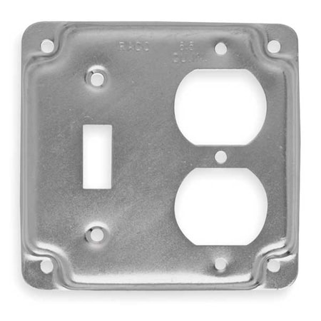 Box Cover, Switch Box Type, 2 Gang, Galvanized Zinc, Duplex Receptacle Cover Type MPN:906C