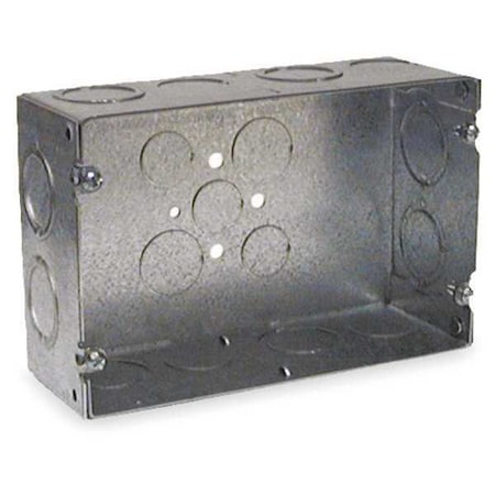 Electrical Box, 70 cu in, Gang Box Type, 2 Gangs, Galvanized Steel, Rectangular Shape MPN:941