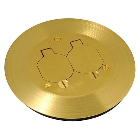 Box Cover, Floor Box Type, 2 Gang, Brass, Single Receptacle Cover Type MPN:RAC5500KIT
