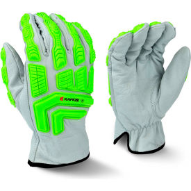 Radians® RWG50XL Kamori™ Leather Gloves w/TPR Cut A4 1 Pair White/Lime Green XL RWG50XL - Pkg Qty 12