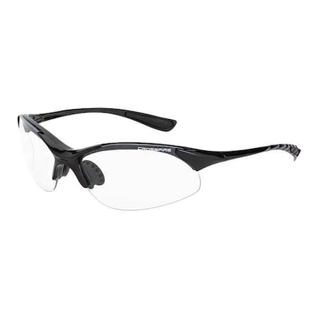 Crossfire XCBR, Safety Glasses, Anti-Scratch, Clear Lens, Black Frame, Half-Frame MPN:1524