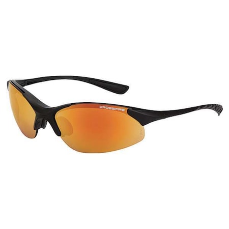 Crossfire XCBR, Safety Glasses, Anti-Scratch, Red Mirror Lens, Black Frame, Half-Frame MPN:1528