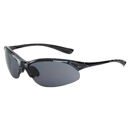 Crossfire XCBR, Safety Glasses, Anti-Scratch, Smoke Lens, Black Frame, Half-Frame MPN:1541