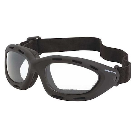 Safety Goggles, Clear Lens, Anti-Fog, Nylon Frame, Foam Lining, Crossfire Element Series MPN:91351 AF