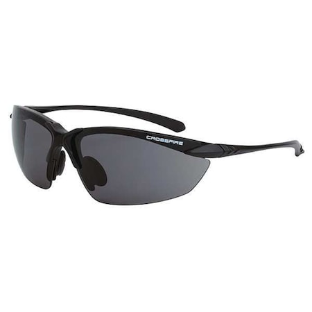 Crossfire Sniper, Safety Glasses, Anti-Scratch, Smoke Lens, Black Frame, Half-Frame MPN:921