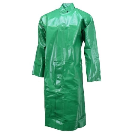Chem Coat, Green, Size Medium, PVC on Polyester, Snap Front Closure Closure, Green, Medium MPN:96001-31-1-GRN-M