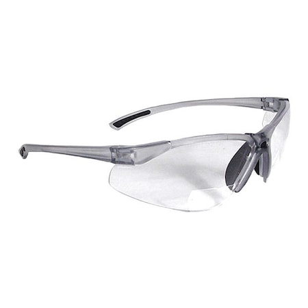 C2™ Bi-Focal, Reader Safety Glasses, Anti-Scratch, Clear Lens, Frameless, Wraparound MPN:C2-115