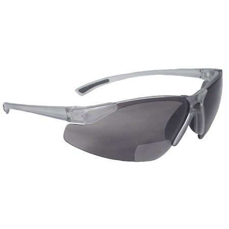 Bifocal Safety Glasses, Smoke 1.5 Diopter, Smoke Lens MPN:C2-215