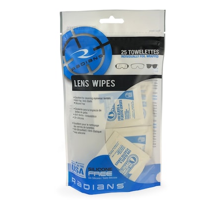 Radians LC25BG Lens Cleaning Towelettes - 25 Pack MPN:LC25BG