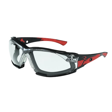 Obliterator IQ, Safety Glasses, IQuity Anti-Fog & Anti-Scratch, Clear IQ Lens, Black / Red Frame MPN:OBL1-13