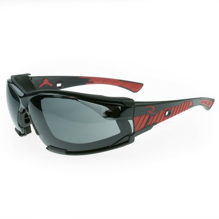 Obliterator IQ, Safety Glasses, IQuity Anti-Fog & Anti-Scratch, Smoke IQ Lens, Black / Red Frame MPN:OBL1-23