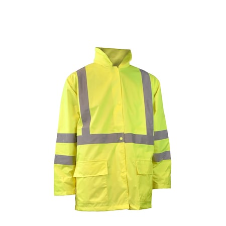 Unisex Hi-Vis Rain Coat, Oxford, Hi-Vis Green, XL MPN:RW10-3S1Y-XL