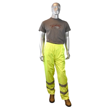 Rain Pants, Oxford, Elastic Waist Closure, Hi-Vis Green, Size L MPN:RW10-ES1Y-L
