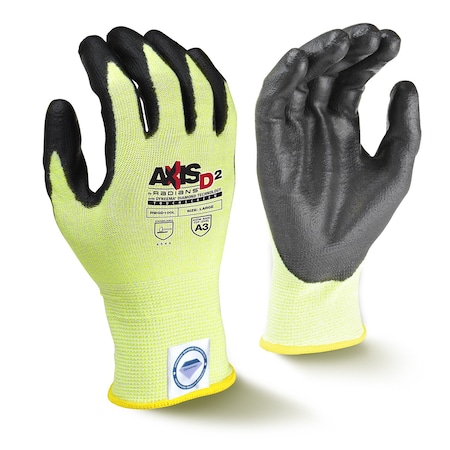 Hi-Vis Cut Resistant Coated Gloves, Cut Level A3, Polyurethane, M 1 PR MPN:RWGD100M