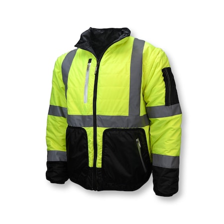 Hi-Vis Reversible Jacket, 100% Polyester Light Weight Diamond Ripstop, Class Type R Class 3 2XL MPN:SJ510-3ZGS-2X