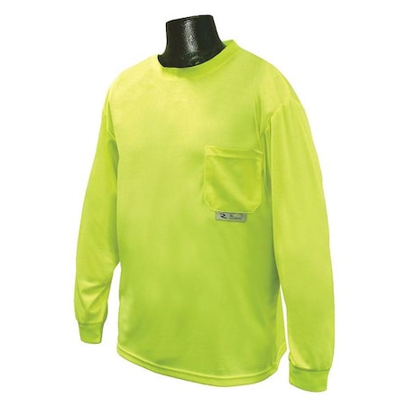 Unisex Long Sleeve T-Shirt, Birdseye Mesh, Pullover, Hi-Vis Green, 5X MPN:ST21-NPGS-5X