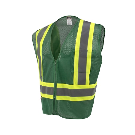 Mesh Vest, Green, 2 Pockets, Class 1, XL MPN:SV22-1ZHGM-XL