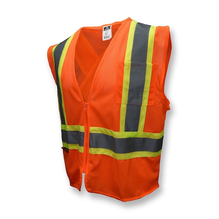 Hi-Vis Econ TpR/Cl2 Msh XBk Vest/2Tn Trm-Org-2X MPN:SV22X-2ZOM-2X